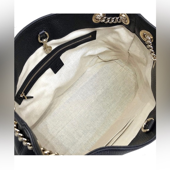 Black, medium Gucci Soho chain shoulder bag - Picture 5 of 16